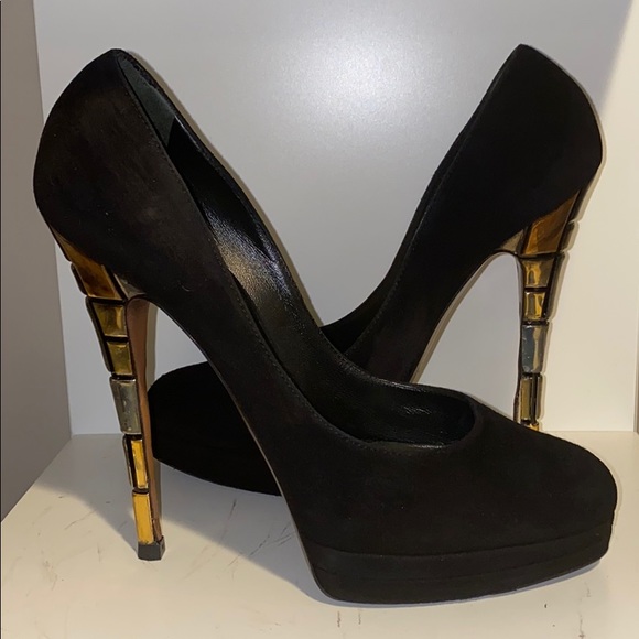 ❌SOLD❌ CASADEI SUEDE EMBELLISHED HEEL PUMPS - EUC! - Picture 2 of 7